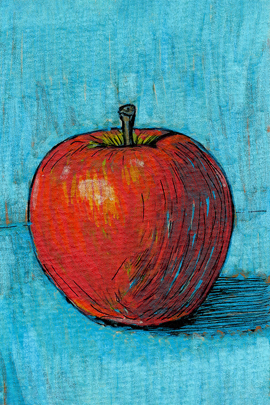 "The Offering" – 4x6 Art Print | Symbolic Apple Artwork